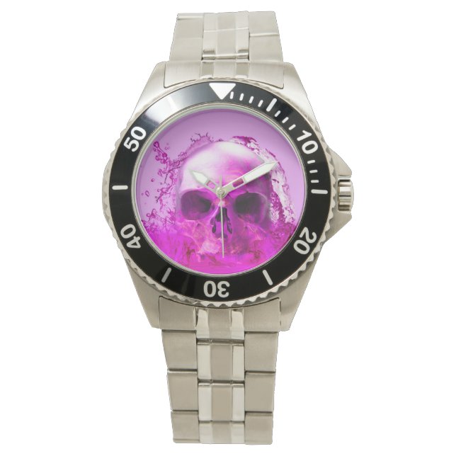 Lila Skull i Vatten Armbandsur (Framsida)