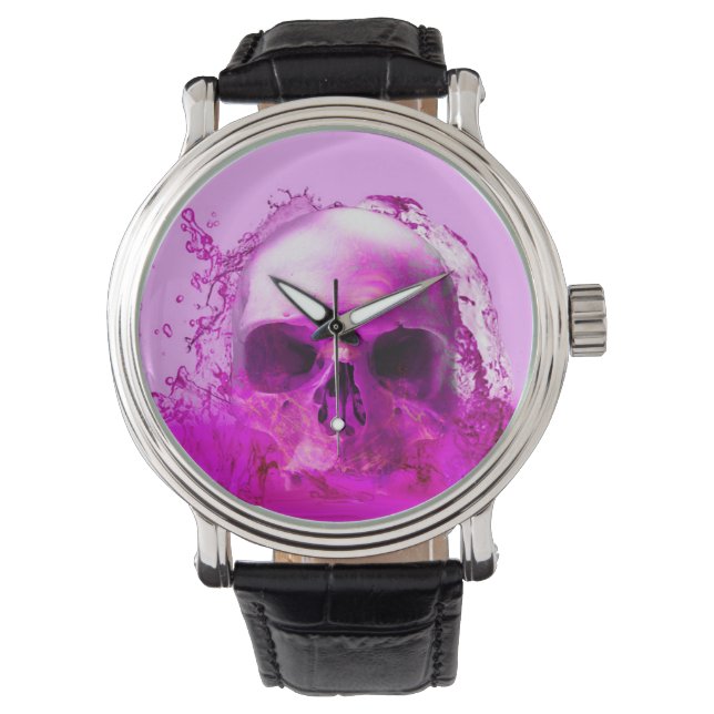Lila Skull i Vatten Armbandsur (Framsida)