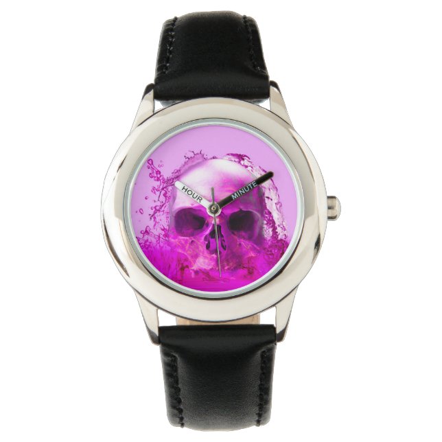 Lila Skull i Vatten Armbandsur (Framsida)