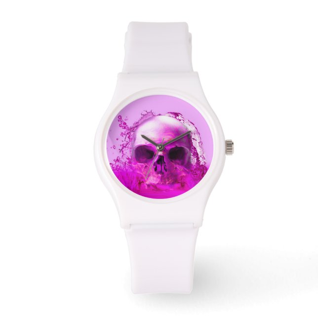 Lila Skull i Vatten Armbandsur (Framsida)
