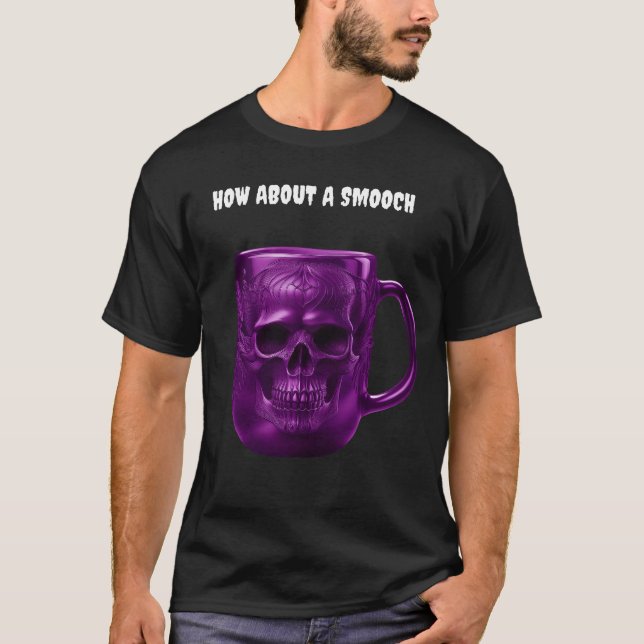 Lila Skull Mugg vill ha en smooch T Shirt (Framsida)