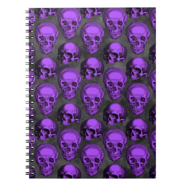 Lila Skull Note bok Anteckningsbok (Framsidan)
