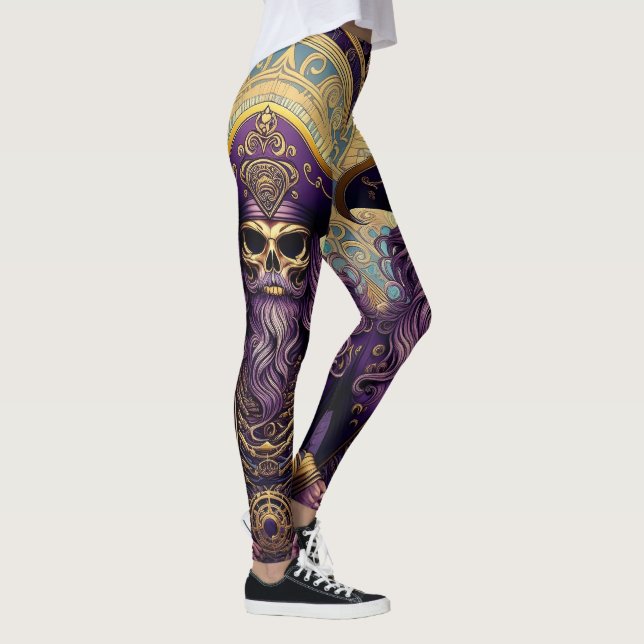 Lila Skull Pirat Leggings (Höger)