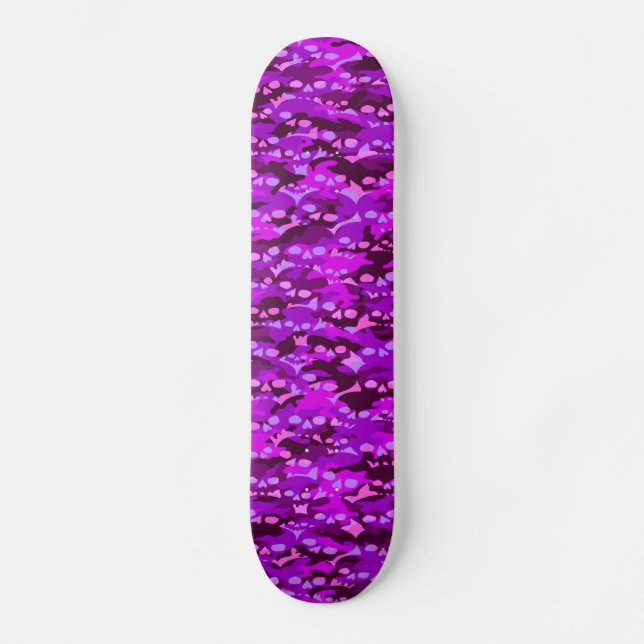 Lila Skulltavla för kamera med skal Skateboard Bräda 20,5 Cm (Framsida)