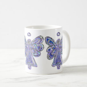 Lila skyddsängel konst skräddarsydd kaffemugg kopp