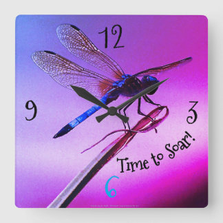 *'Lila Skye Dragonfly's design Fyrkantig Klocka