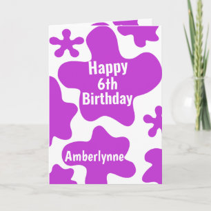 Lila Slime 6e Birthday Kort