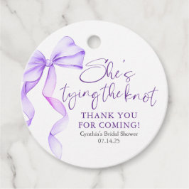 Lila slinga Hon knyter knuten Bröllopsfest Gåvor Etiketter
