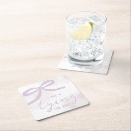 Lila slinga vattenfärg bröllopsfest underlägg papper kvadrat