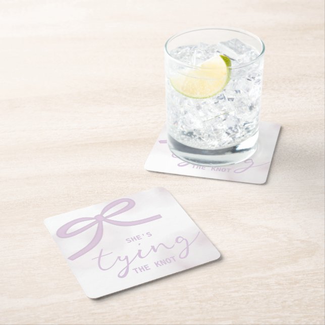 Lila slinga vattenfärg bröllopsfest underlägg papper kvadrat (Insitu)