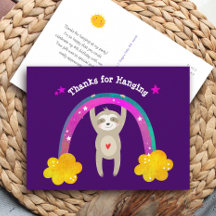 Lila Sloth Boho Rainbow Birthday Cute Tack