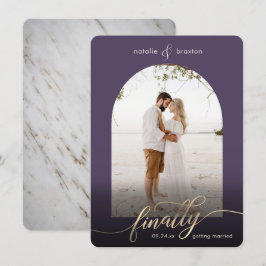 Lila slutligen, Gifta sig och fönsterfoto Spara Datumet