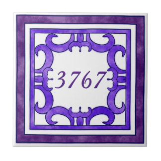 Lila Small House Number Kakelplatta