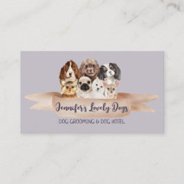 Lila Small Puppy Hund Grooming Visitkort