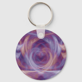 Lila Smoke Basic Round Button Keychain Nyckelring