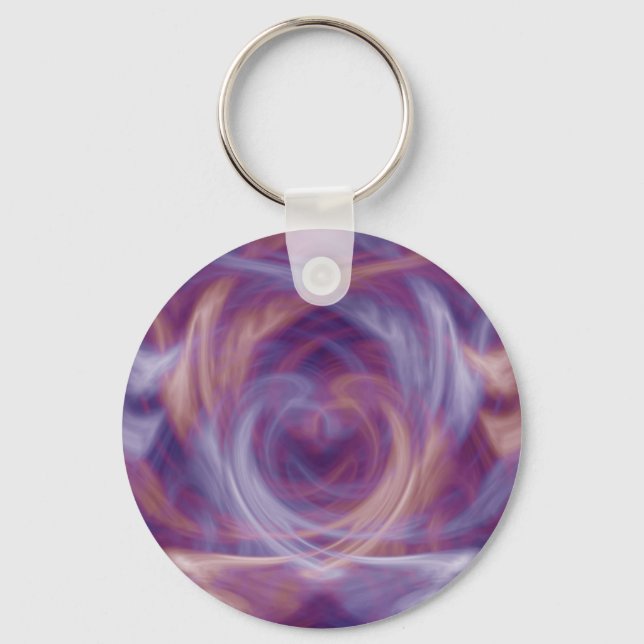 Lila Smoke Basic Round Button Keychain Nyckelring (Framsida)