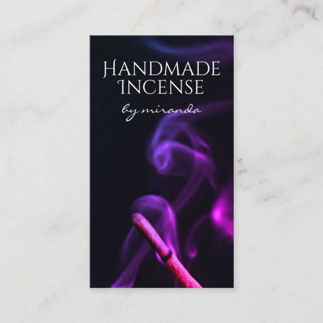 Lila Smoke Handmade made Artisan Incense Craft Visitkort (Framsida)