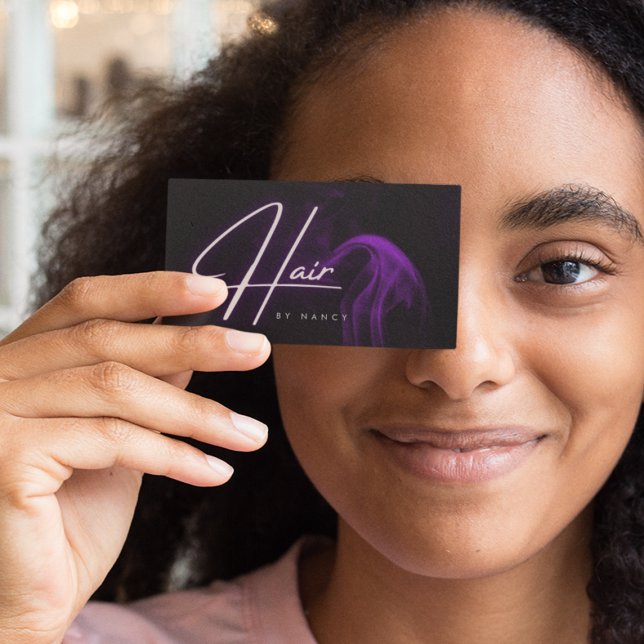Lila Smoke Neon Hair Salon Visitkort (Skapare uppladdad)