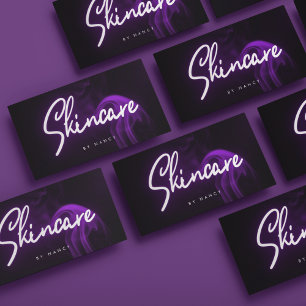 Lila Smoke Neon Skincare-skript Visitkort