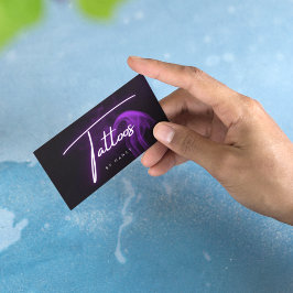 Lila Smoke Neon Tattoos Visitkort