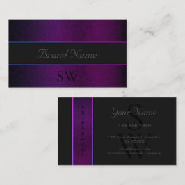 Lila Snake Mörk Grått Färgad med Black Monogram Visitkort