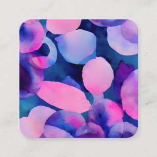 Lila Snälla: Abstrakt Violet, Blue och Rosa Fyrkantigt Visitkort