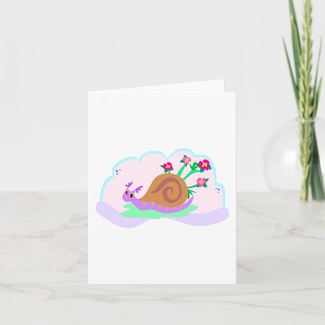 Lila snigel med blommig skal kort (Skapare uppladdad)