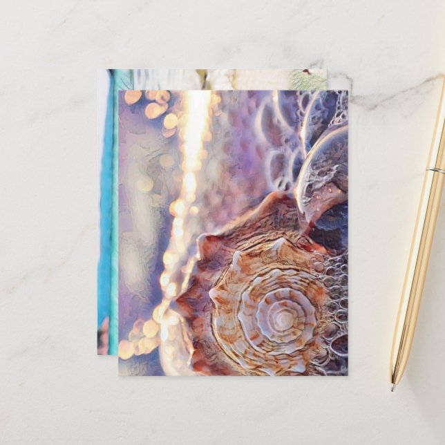 Lila snigelskal i havet målning (Fram/Back In Situ)