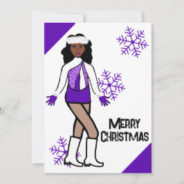 Lila Snö Dancer Helgdag Card Julkort