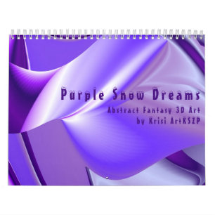 Lila Snö Dreams , Abstrakt Fantasy 3D Art Kalender