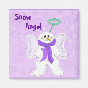 Lila snöängel magnet