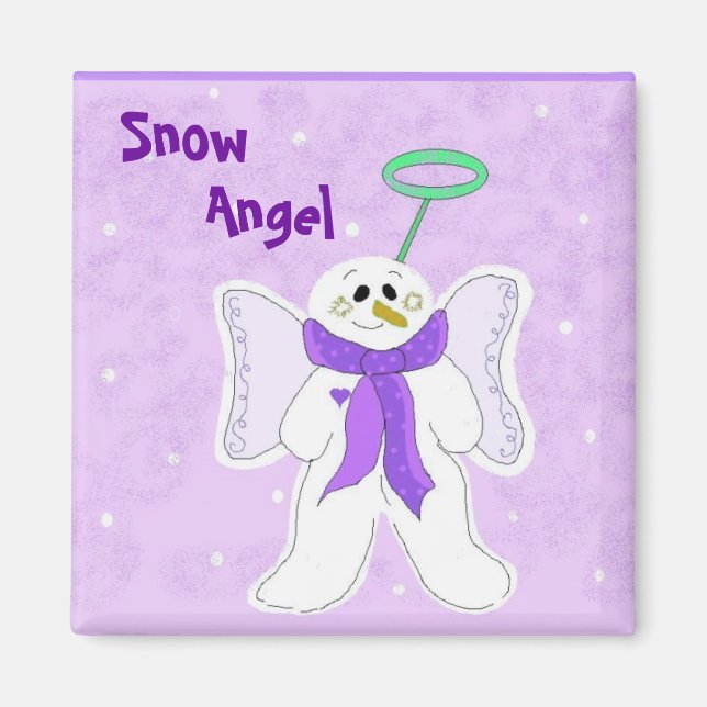 Lila snöängel magnet (Framsidan)