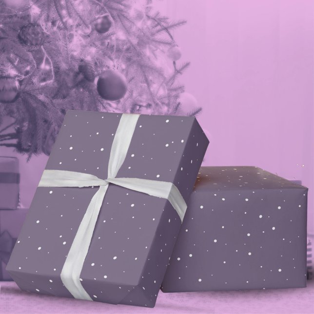 Lila snöflinga snö vinter jul helgdagar presentpapper (Skapare uppladdad)
