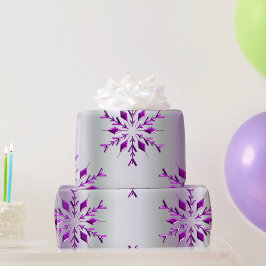 Lila Snöflingor jul Presentpapper