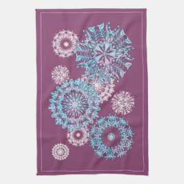 Lila Snöflingor Köksdukar Kökshandduk