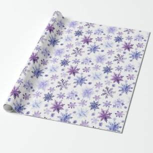 Lila snöflingor mönster presentpapper