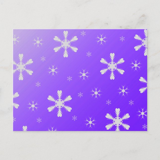 Lila Snöflingor vykort (Framsida)