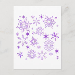 lila snöflingor vykort