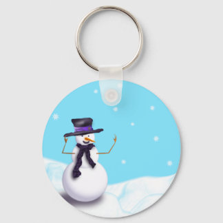 Lila Snögubbe Nyckelring