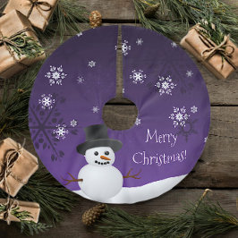 Lila Snögubbe Winter Scene Julgran Skirt Julgransmatta Borstad Polyester