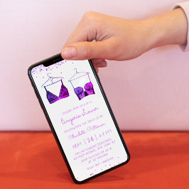 Lila Snöre Watercolor Lingerie Möhippa Inbjudningar