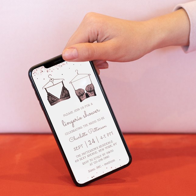 Lila Snöre Watercolor Lingerie Möhippa Inbjudningar (Skapare uppladdad)
