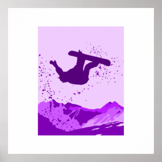 Lila Snowboard-Logotyp Poster