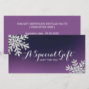 Lila Snowflake Beauty Salon Gift Certificate