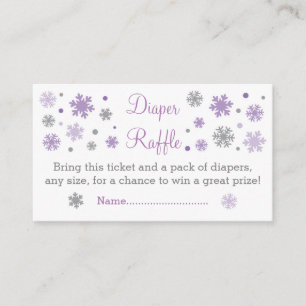 Lila Snowflake Diaper Raffle Biljett Tilläggskort