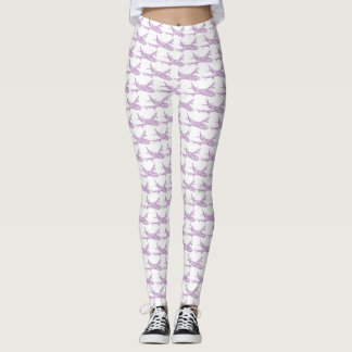 Lila Snowflake-flygplan - Leggings