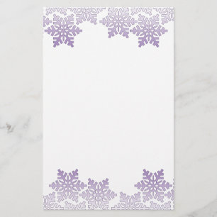 Lila Snowflake Gräns Brevpapper