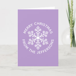 Lila Snowflake-julkort Helgkort