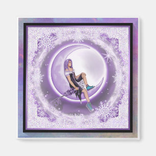 Lila snowflake magnet