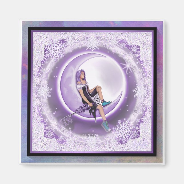 Lila snowflake magnet (Framsidan)